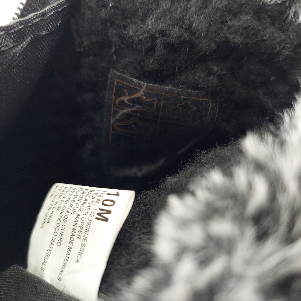 Khombu Jessica Black Leather Booties, Sz 10M - Picture 6 of 9